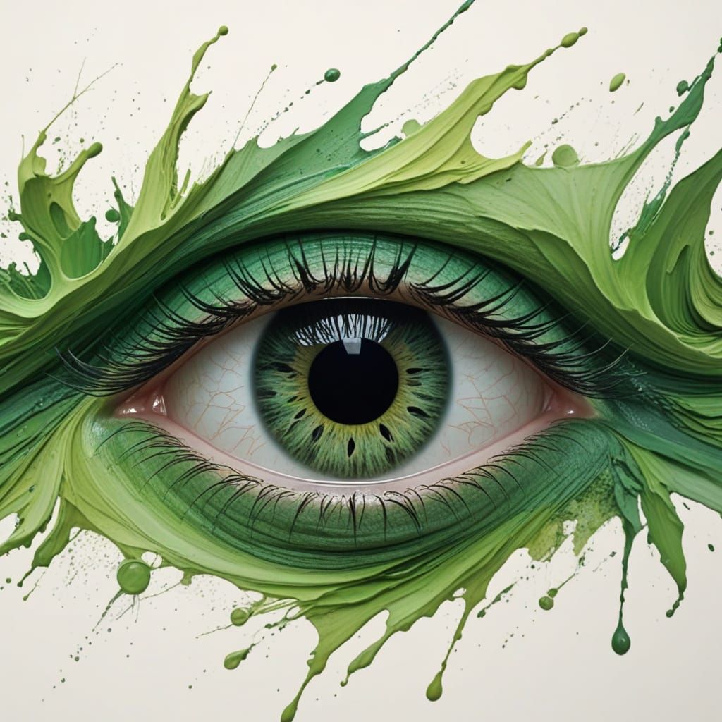 Green Swirling Eye Planet
