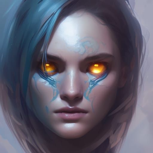 Hyperdetailed Dragon Eye Portrait in Triadic Colors