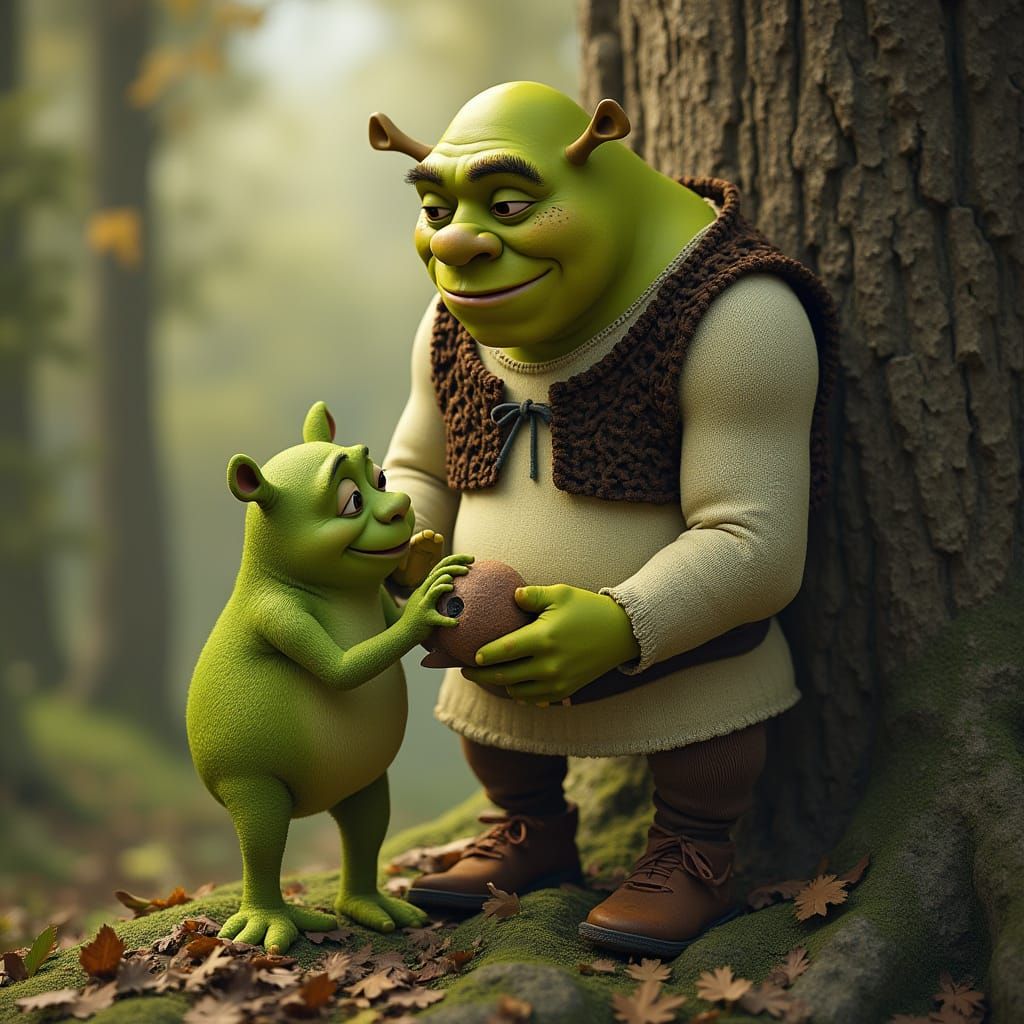 Shrek and a Pickle in a Birdhouse