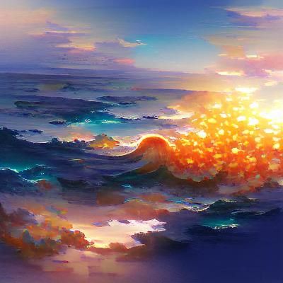 Golden Sunrise Over Tranquil Ocean