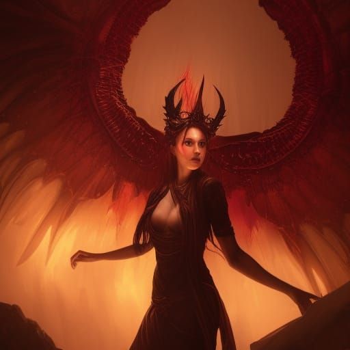 Demon Girl in Hell: Dark Fantasy Concept Art