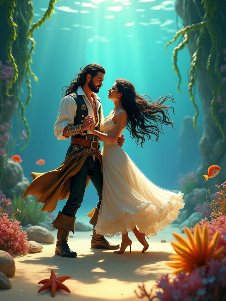 Pirate and Starfish Waltz in Pixar Style