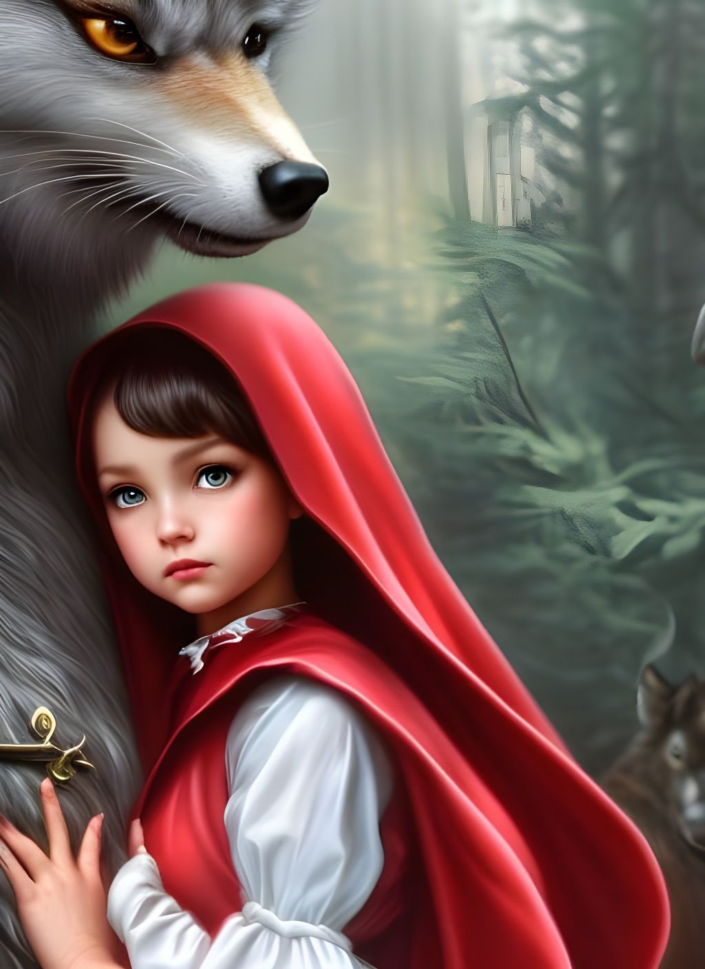 Little Red Riding Hood: Hyperrealistic Fantasy Portrait
