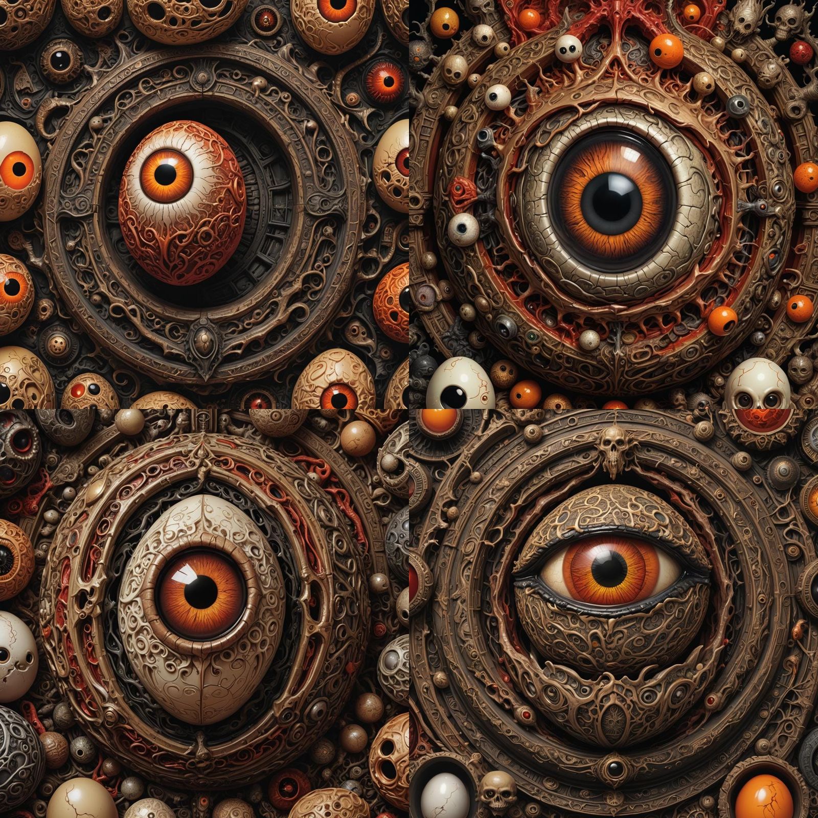 Magic Eyeball Egg in Gothic Horror Style