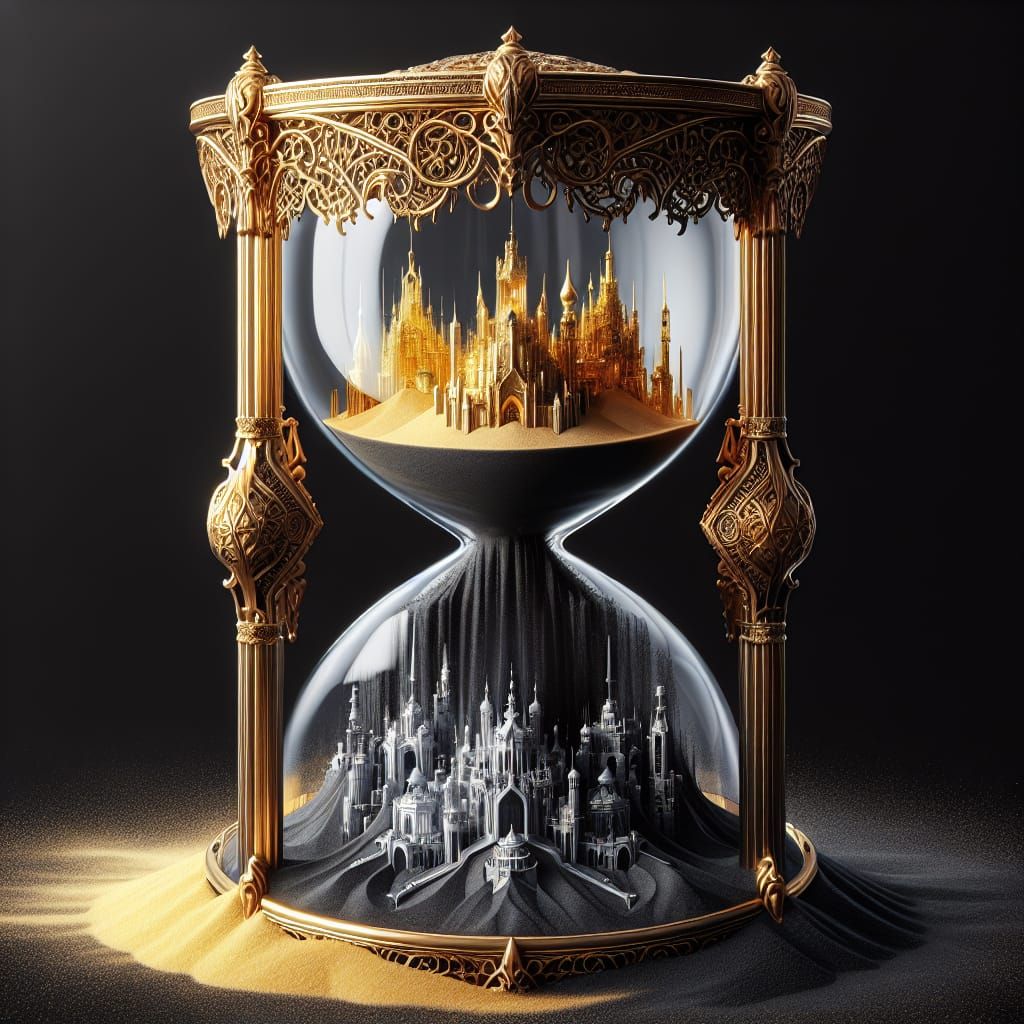 Opulent Cities Emerge in Hourglass of Time