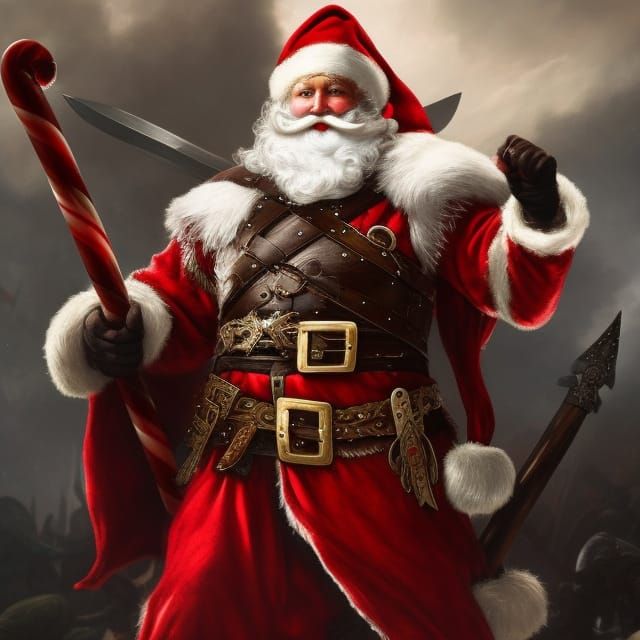 Santa Claus: Viking Warrior with Candy Cane Axes