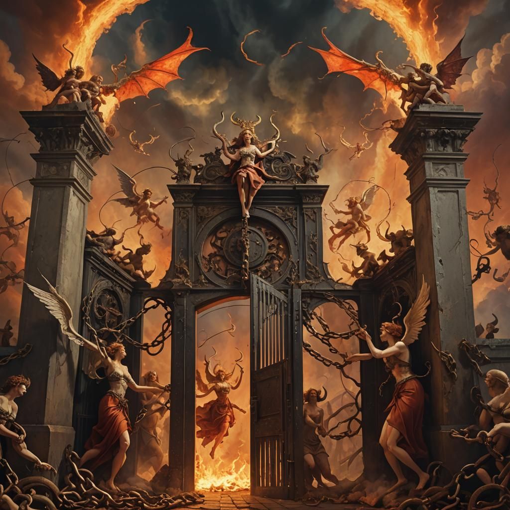 Angels and Demons Battle at Hell's Gate