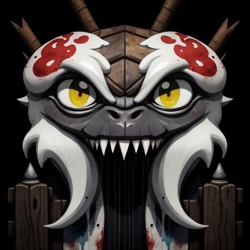 Mischievous One-Eyed Monster in Watercolor Art