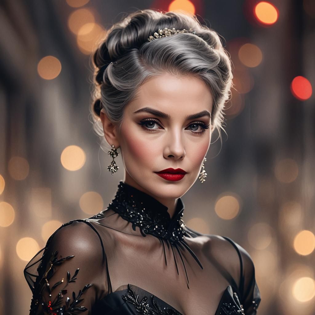 Elegant Woman in Gown: High-Fashion Editorial Portrait