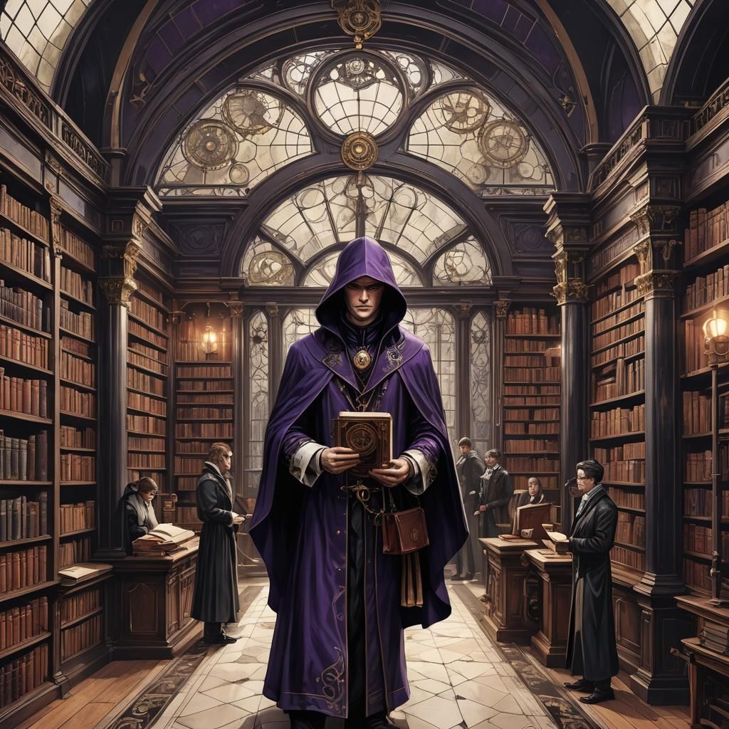 Steampunk Nobles on Game Card in Dark Library