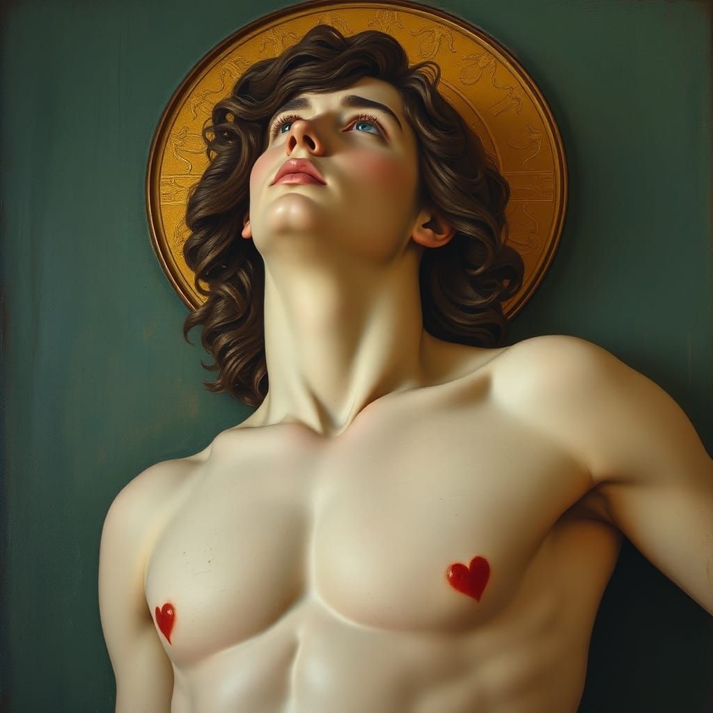 Saint Sebastian Torso in Gustav Klimt Style