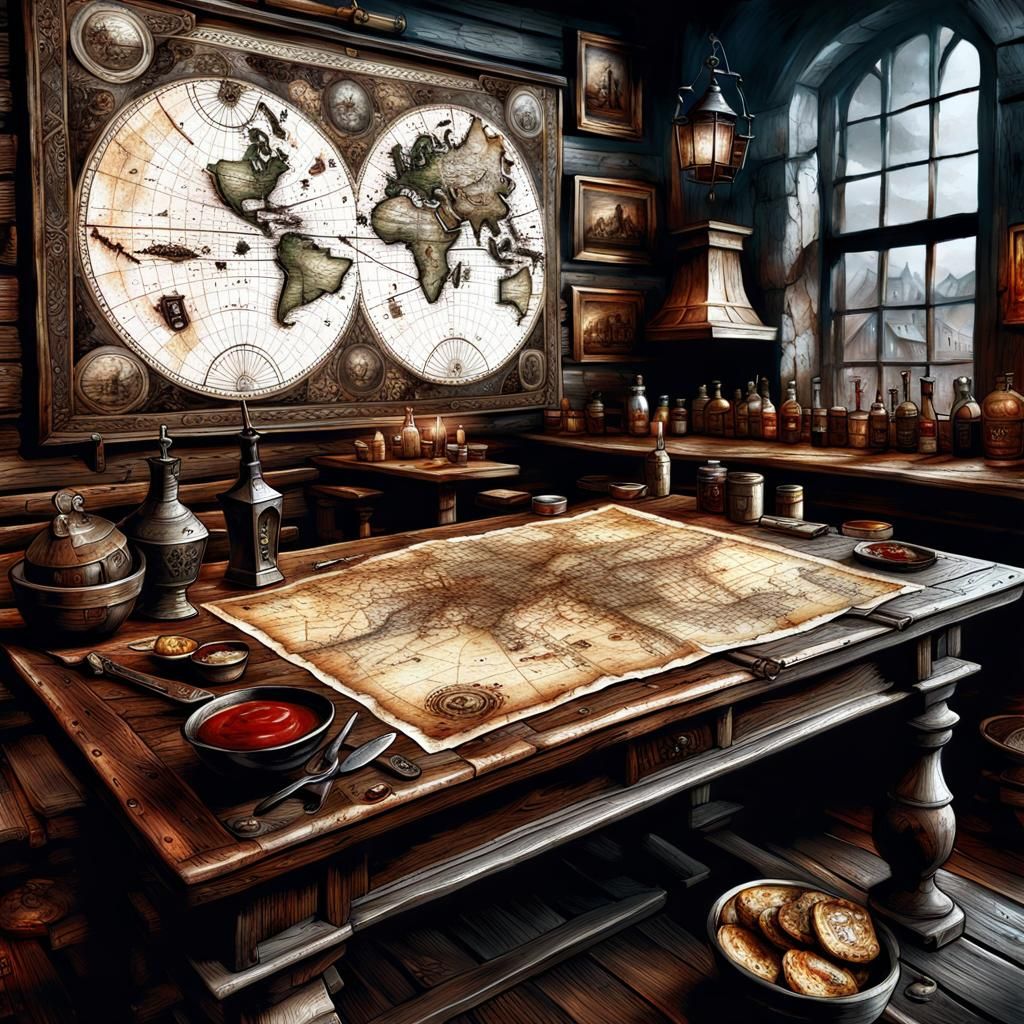 dark fantasy treasure map