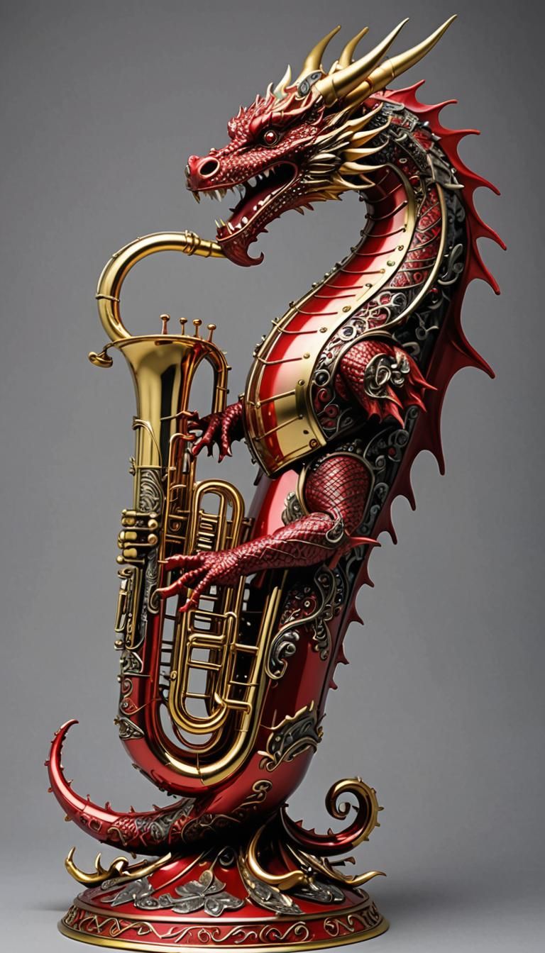 Crimson Dragon Tuba with Metallic Shine