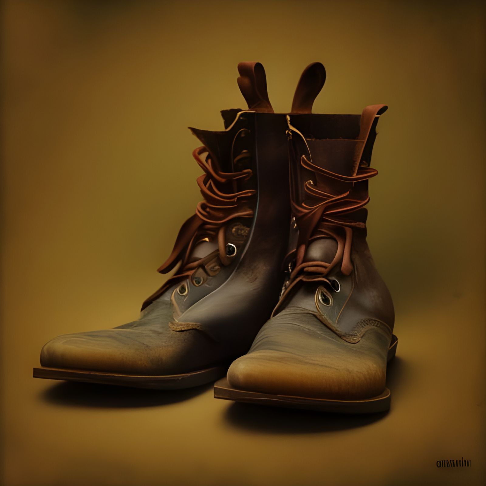 Old leather boots
