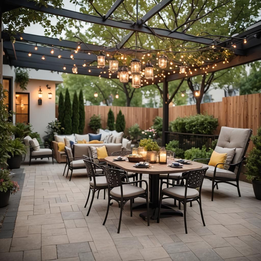 Modern Outdoor Patio with Natural Bokeh
