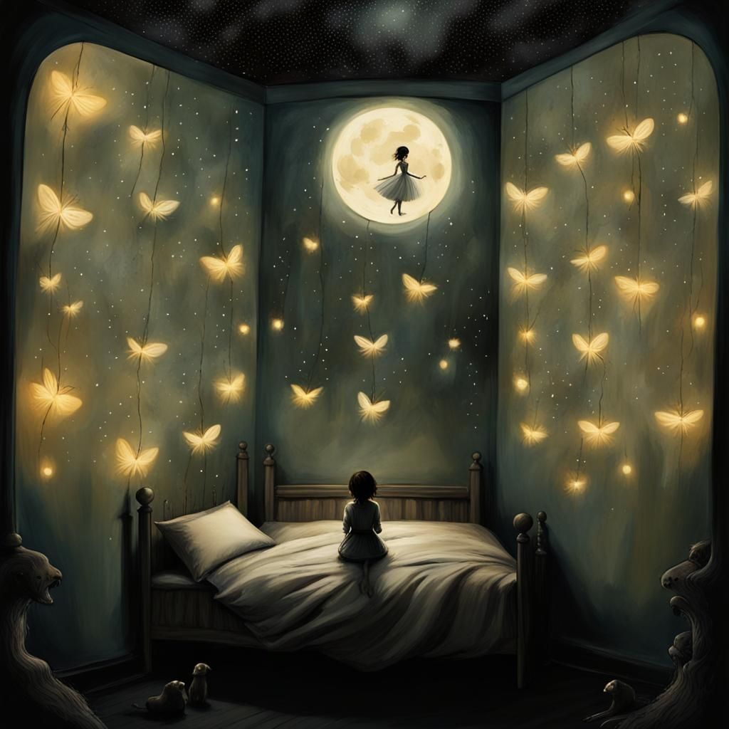 Dreamlike Portrait in Whimsical Spooky Style