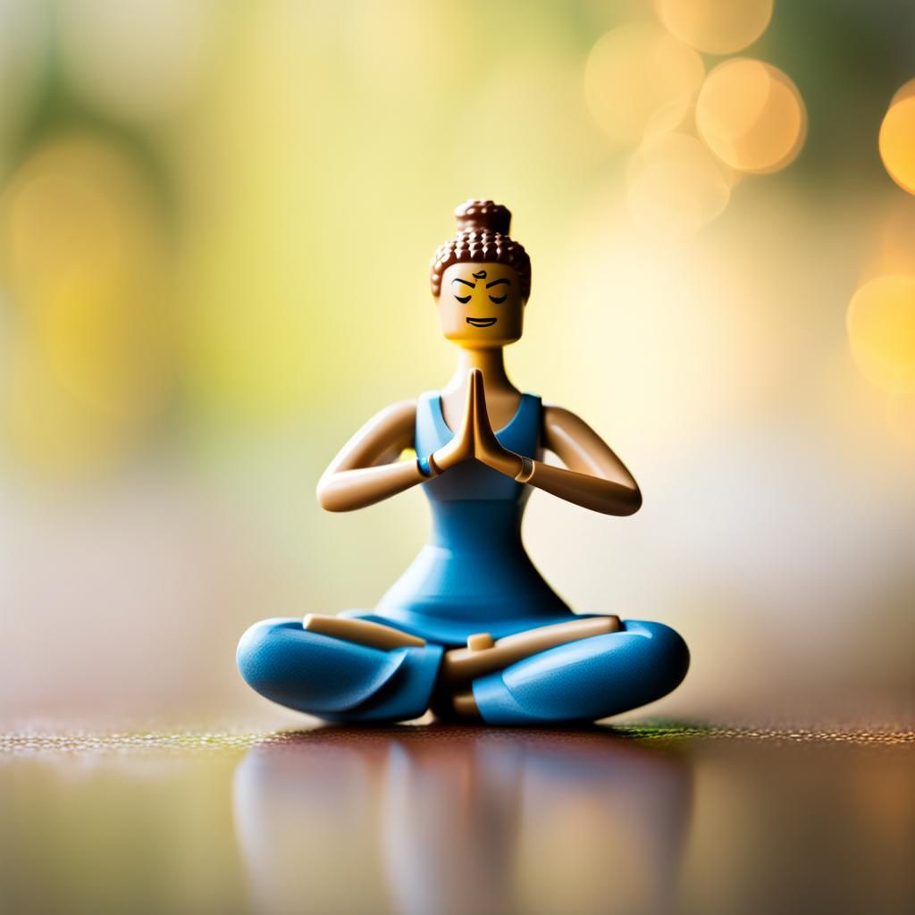 Lego Figure in Yoga Pose: Professional Photography