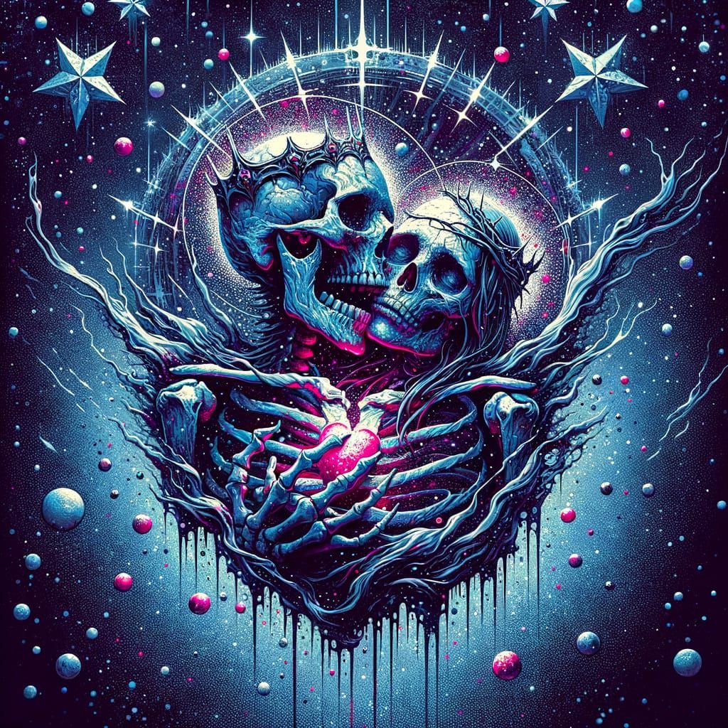 Surreal Star-Crossed Lovers in Gothic Illustration