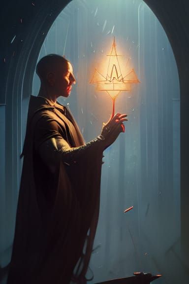 The Magician Tarot Card in Dark Fantasy Style