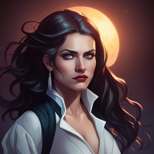 Zatanna Conjuring Magic: Hyperdetailed Portrait