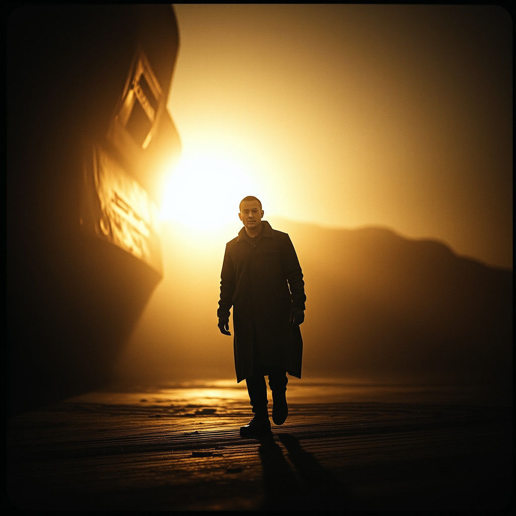 Dramatic Film Still of a Lone Figure