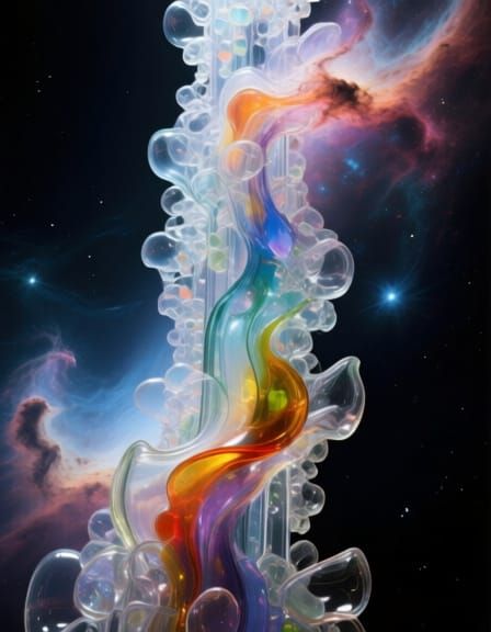 Glass Nebula Billows Through Cosmic Space Art
