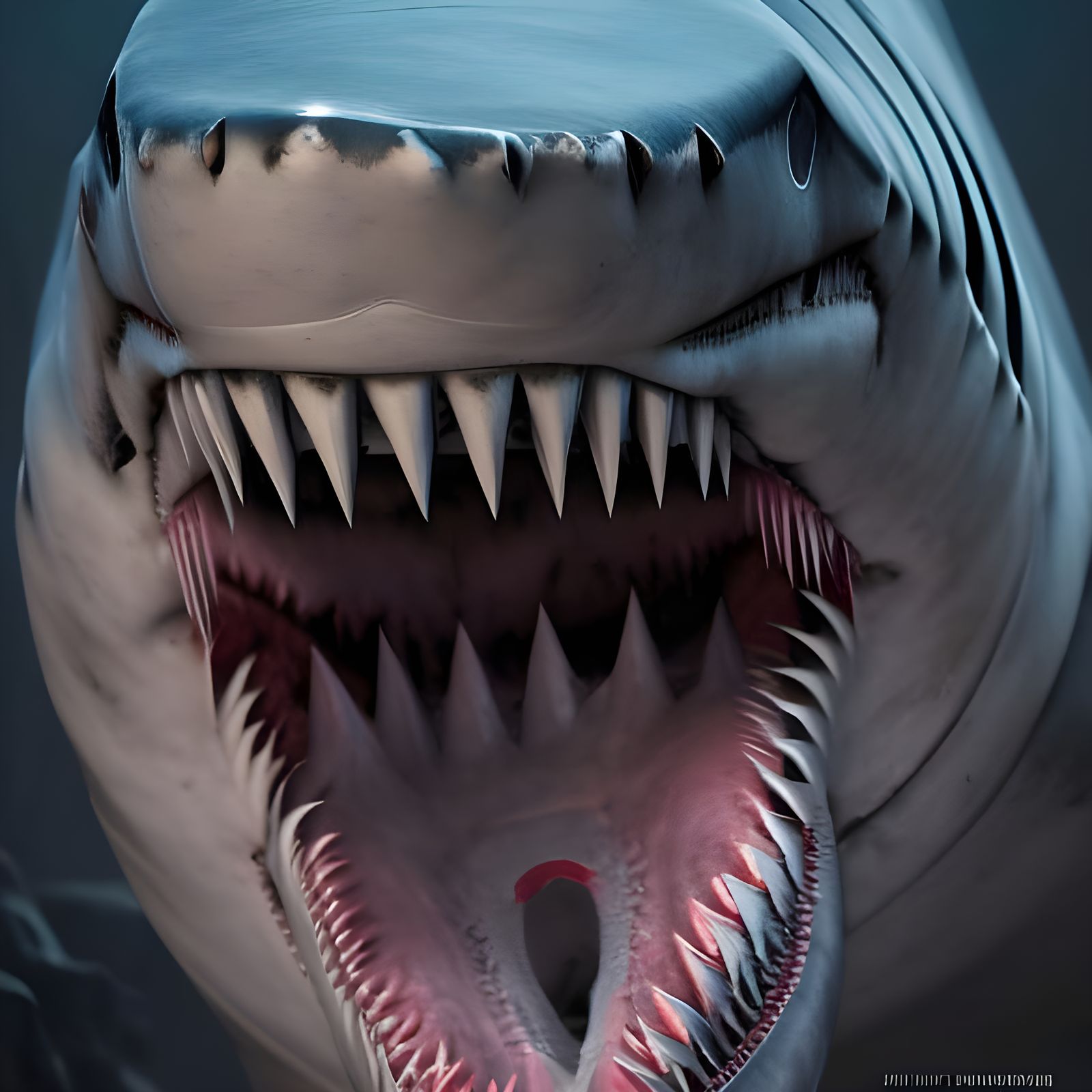 Colossal Prehistoric Shark in Hyperrealistic Style