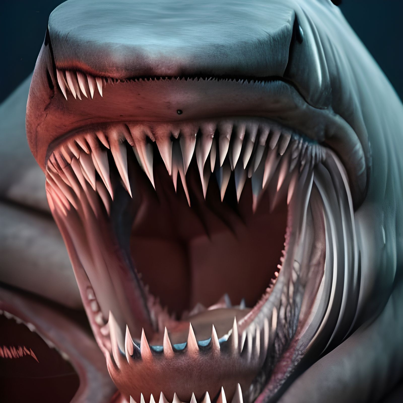 Colossal Prehistoric Shark in Photorealistic Style