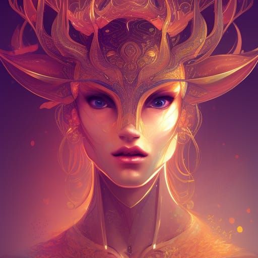 Anthropomorphic Deer Portrait in Fantasy Style