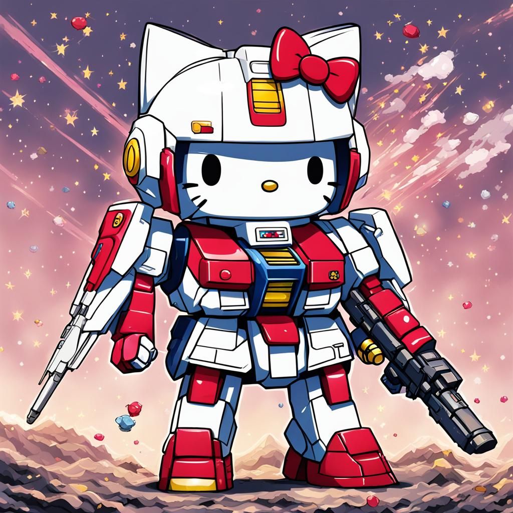 Hello Kitty in Gundam Style