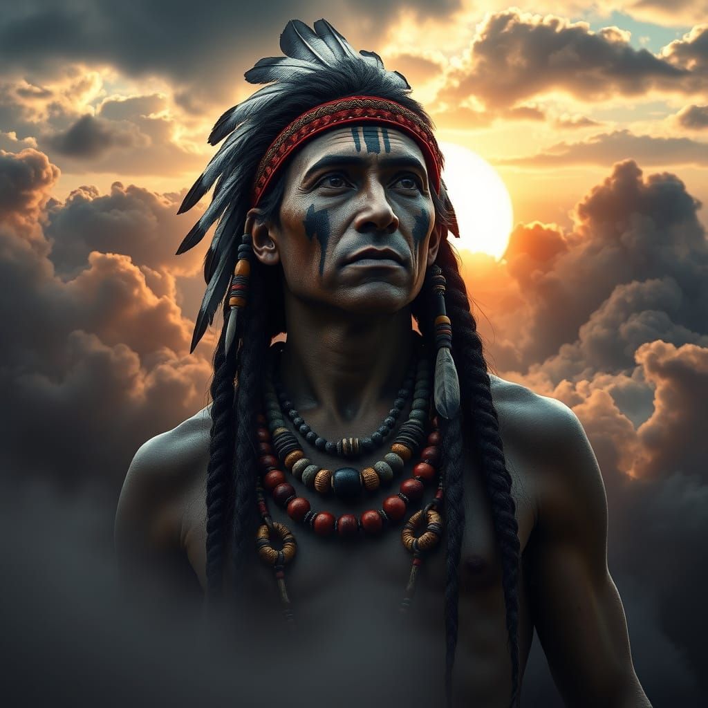 Native American Warrior Spirit in Cinematic Style