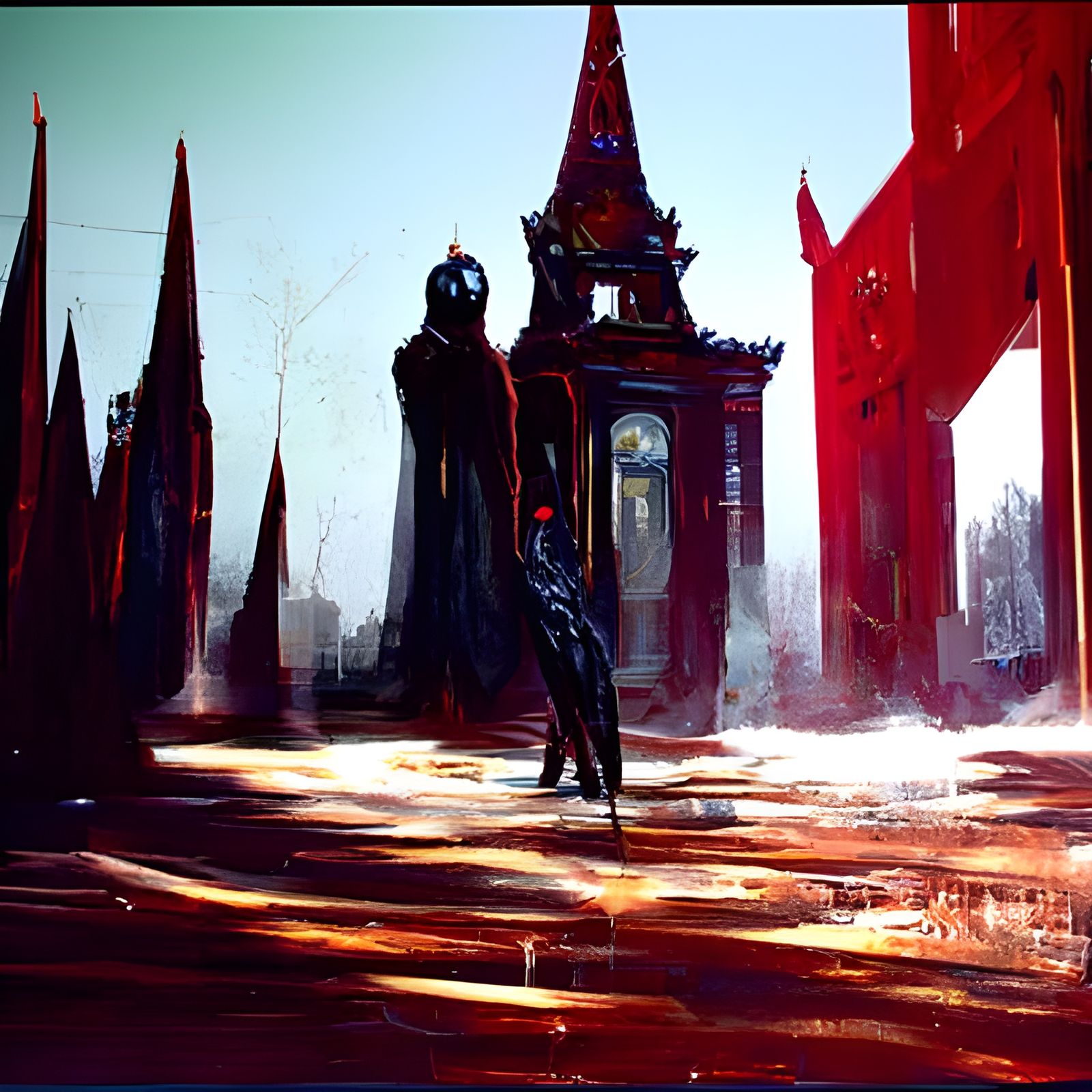 Surreal Gothic Temple in Astral Cosmic Style