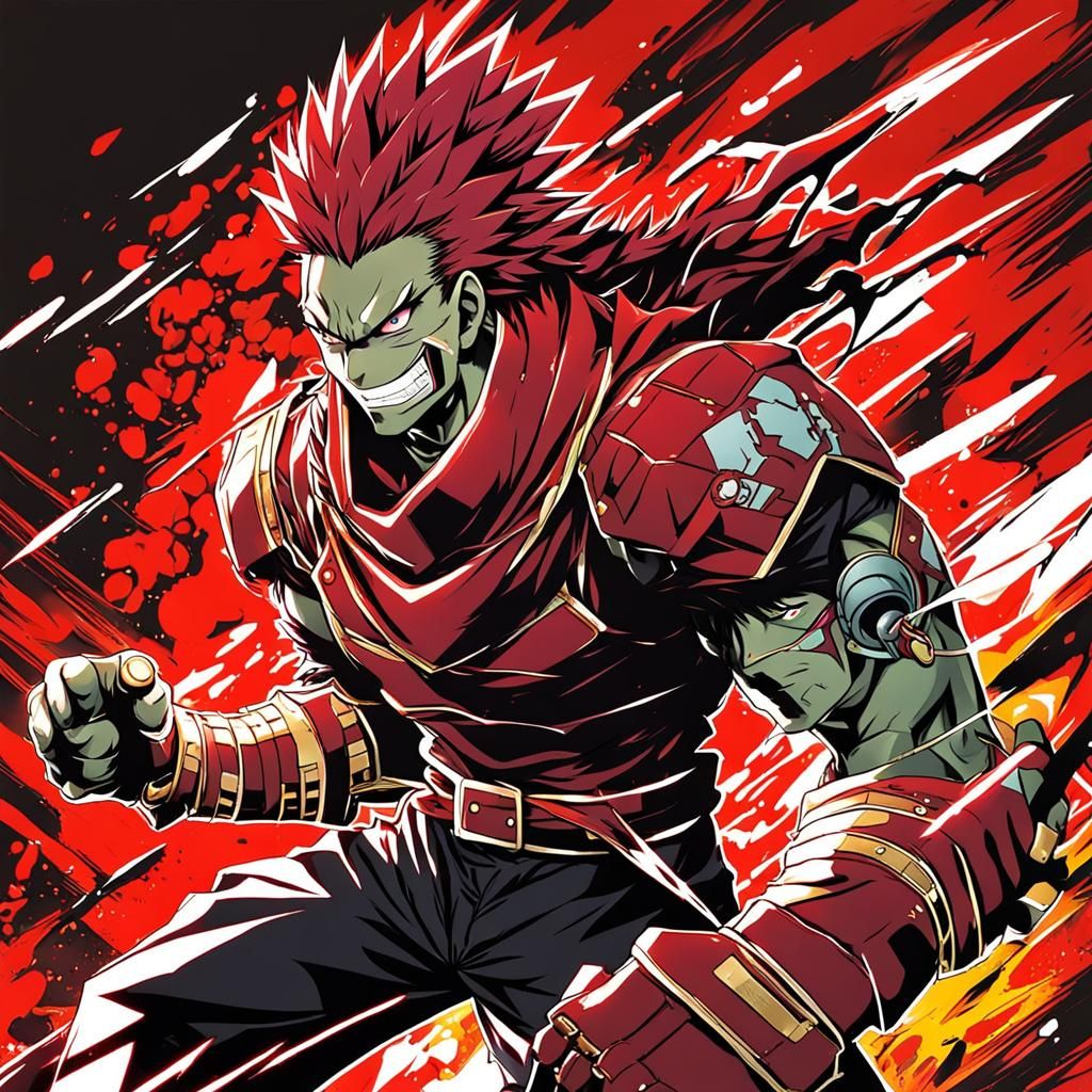 Eijiro Kirishima in Anime Key Visual Style