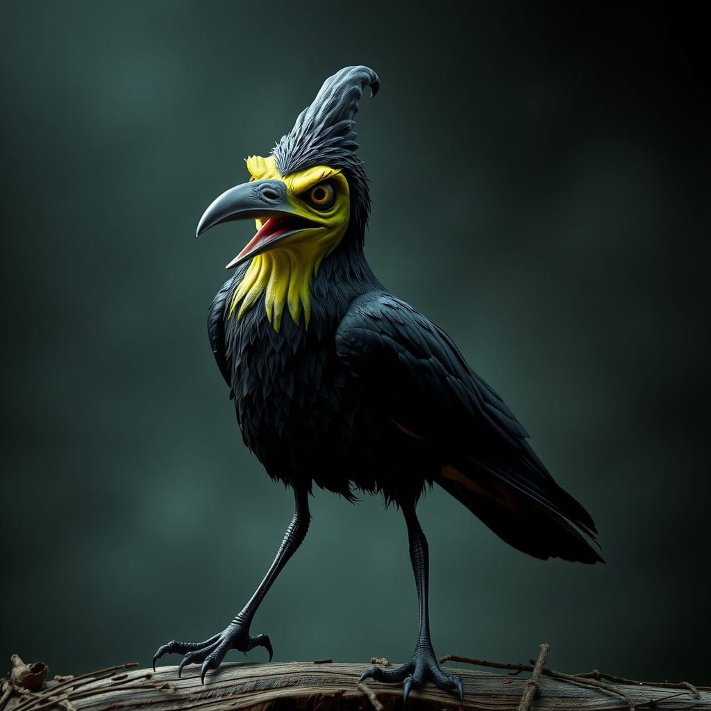 Dark Grim Reaper Pickle with Raven and Unkempt Hair