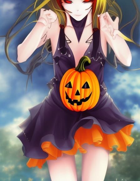 Anime Style Halloween Manga Girl