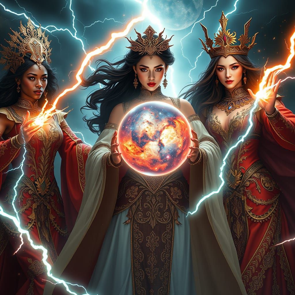 Regal Women Clash in Hyper-Detailed Concept Art