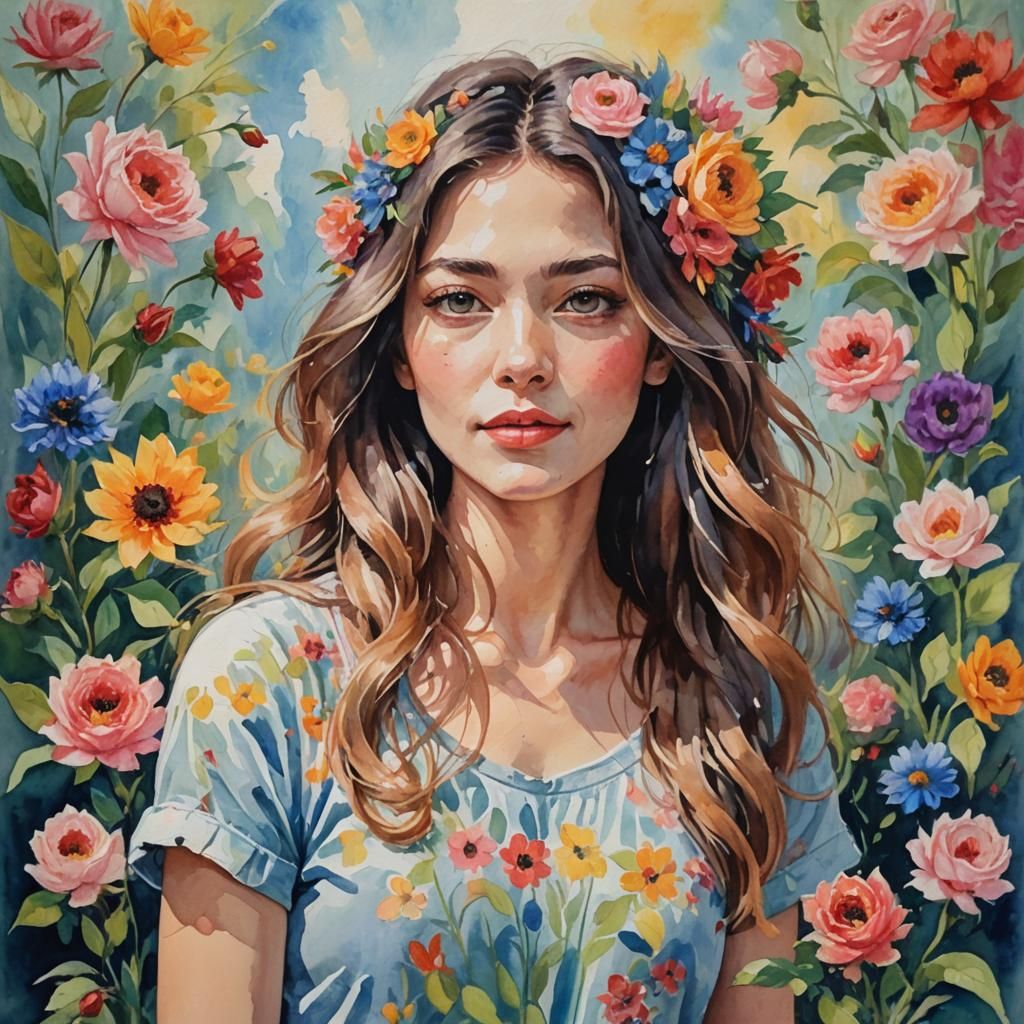 Impressionist Gouache Masterpiece in Watercolor Style