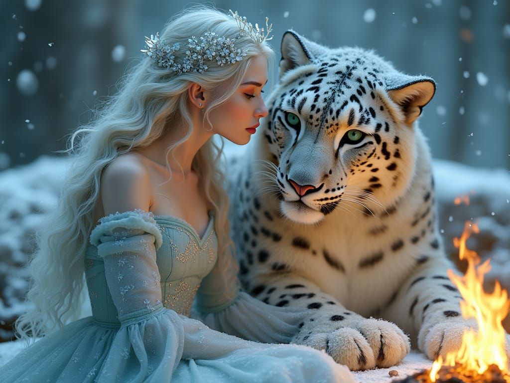 Ethereal Snow Maiden in Winter Wonderland