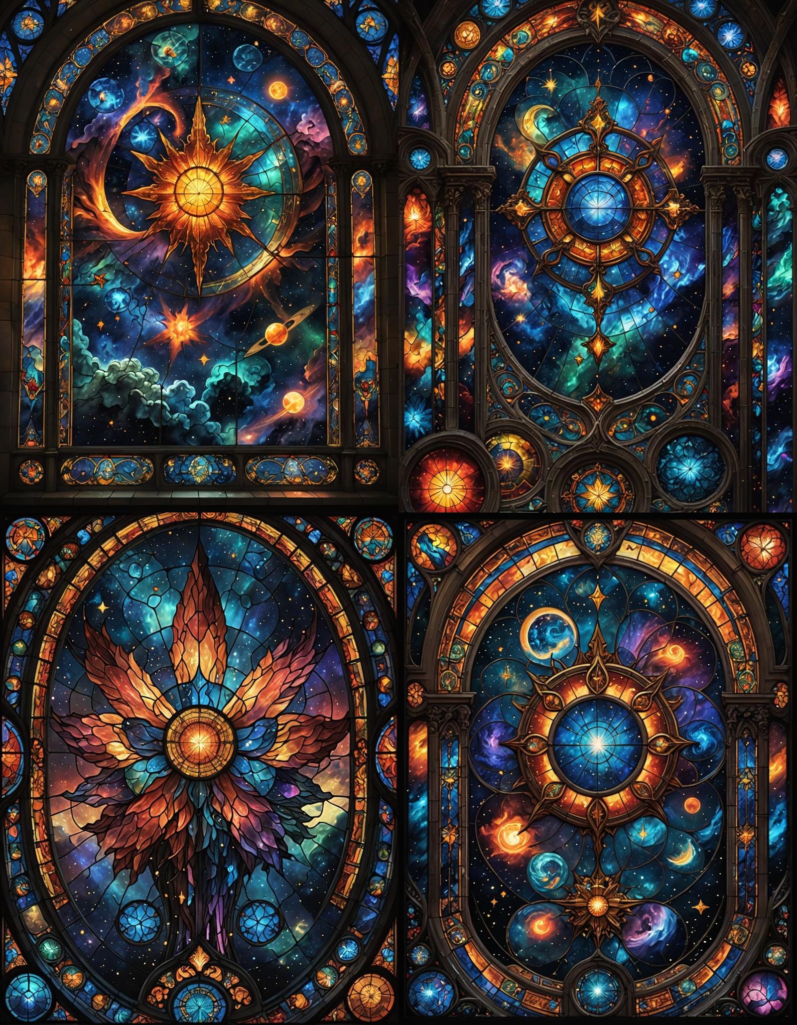 Hand of God Nebula in Stained Glass Art