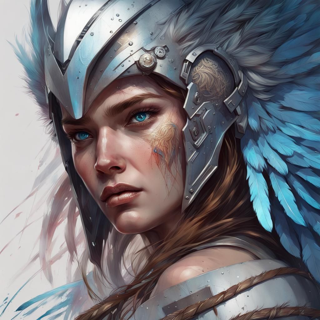 Valkyrie Angel Leader Portrait in Detailed Digital Art