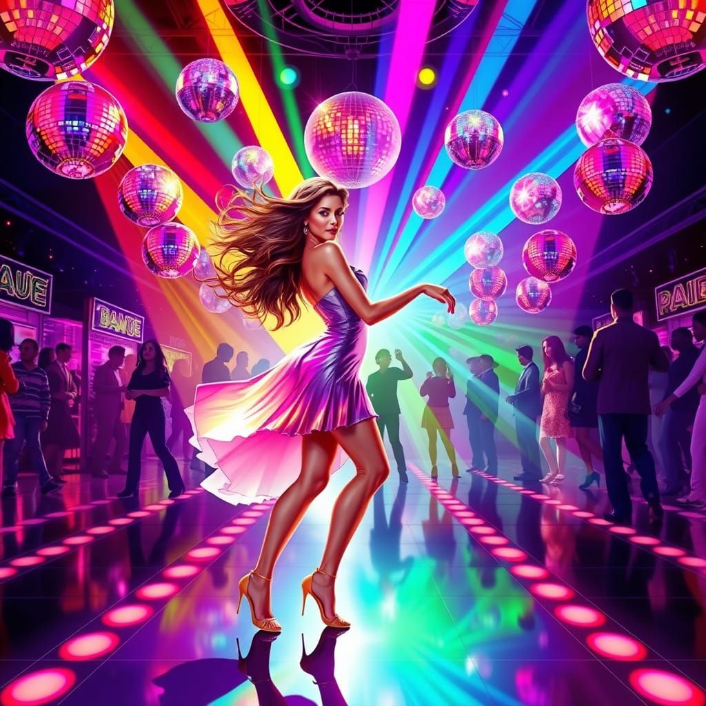 Disco Dancer in a Kaleidoscope of Color