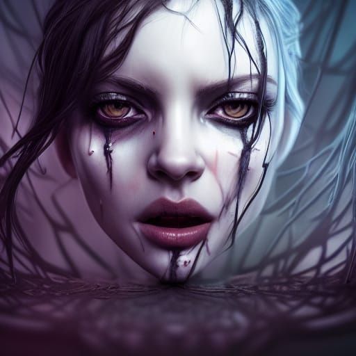 Sinister Half-Dead Figure in Photorealistic Style