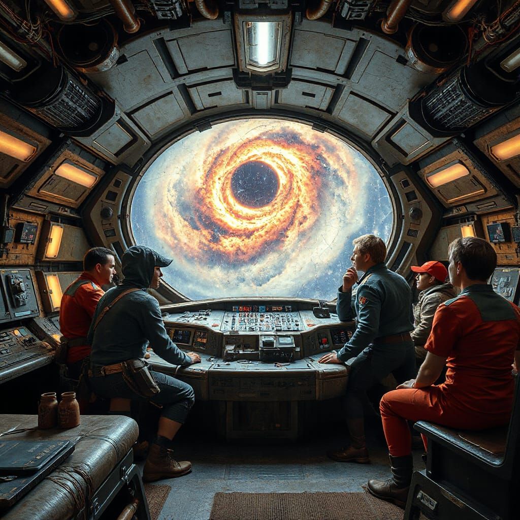 Industrial Sci-Fi Spaceship Bridge in Star Trek Style