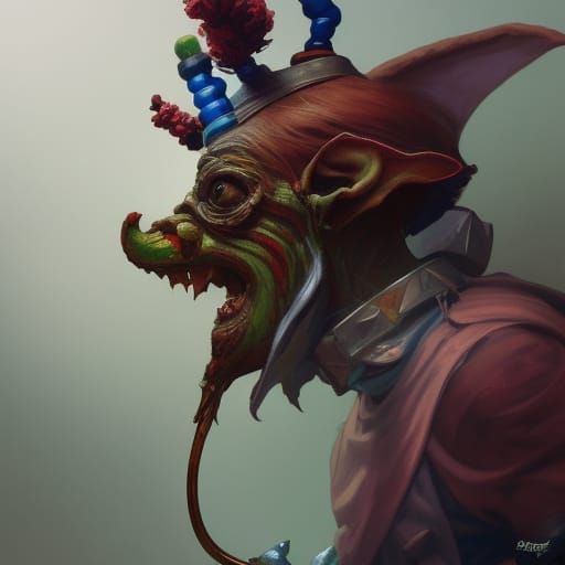 Goblin Jester Drummer in Pathfinder Style