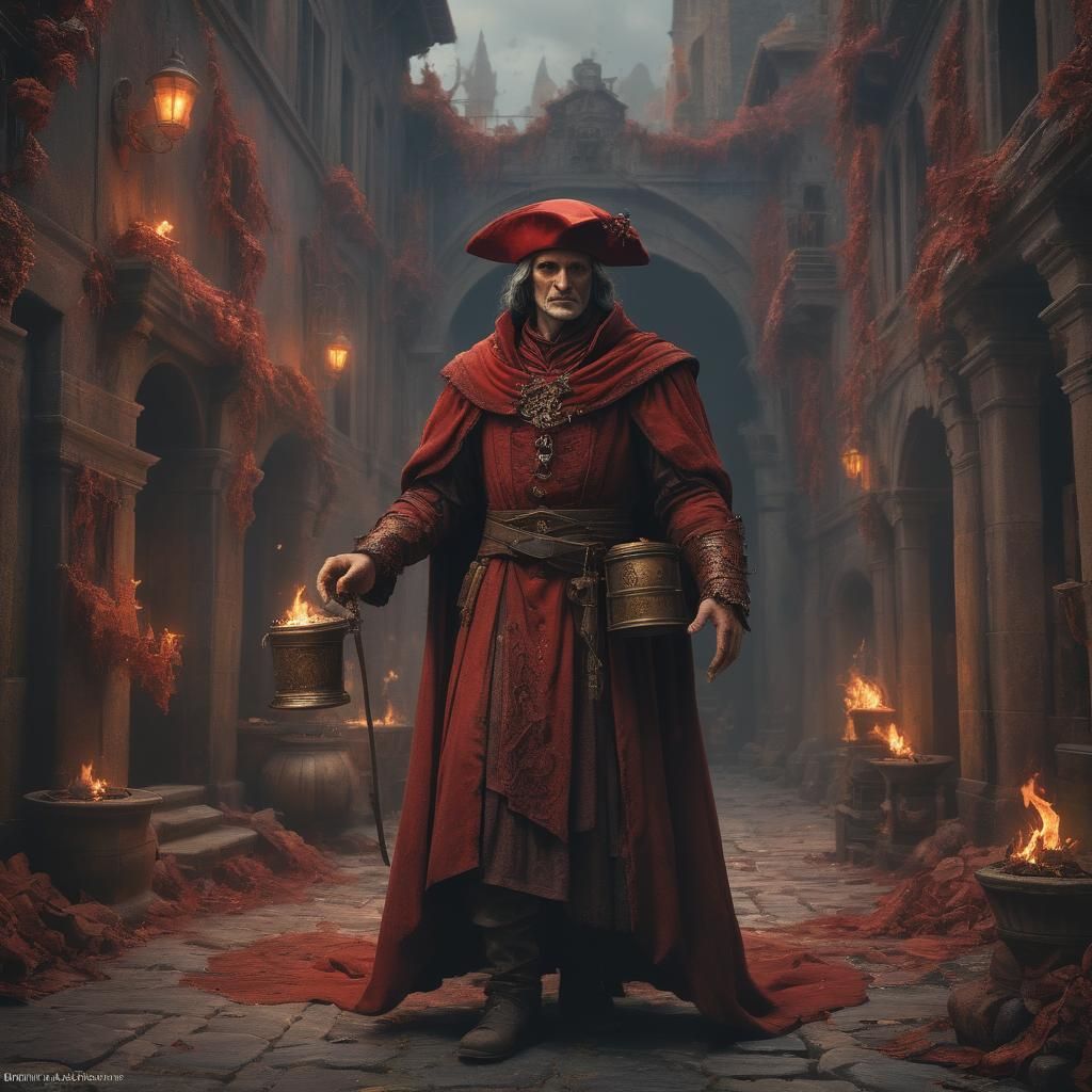 Dante Alighieri, Red apothecary dress, Renaissance with red ...