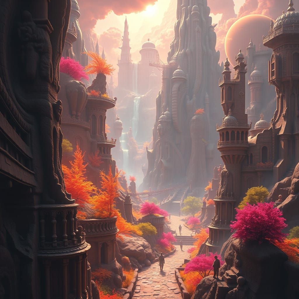 Ethereal Fantasy Realm in Vibrant, High-Resolution Color
