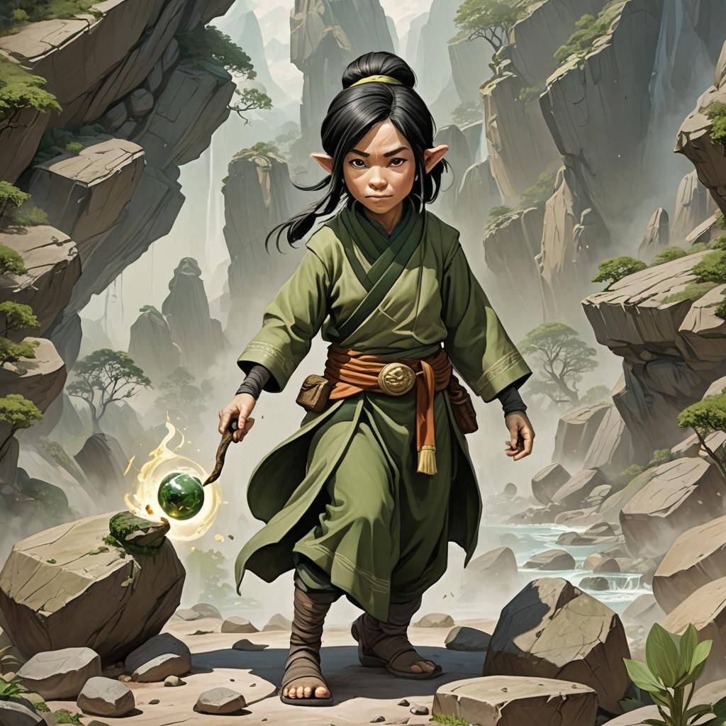 Toph Beifong Reimagined as Earth Genasi in D&D Art