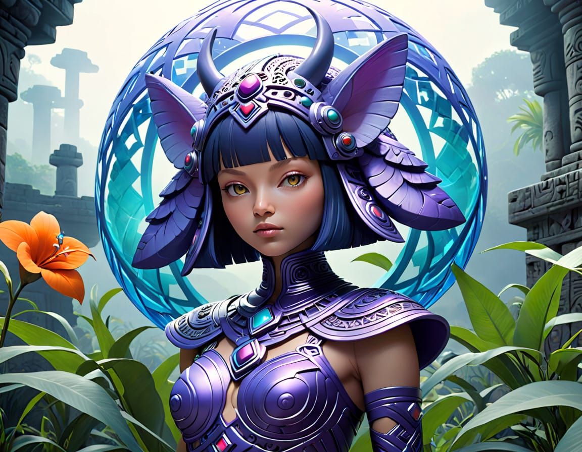 Cosmic Savannah Landscape: Dark Fantasy Art in Holographic S...