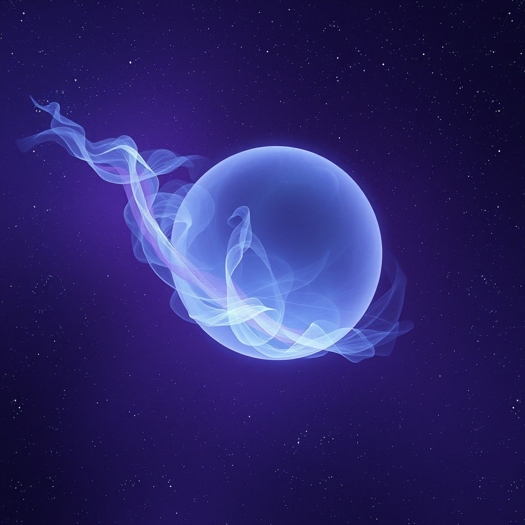 Ethereal Glowing Orb in Starry Expanse