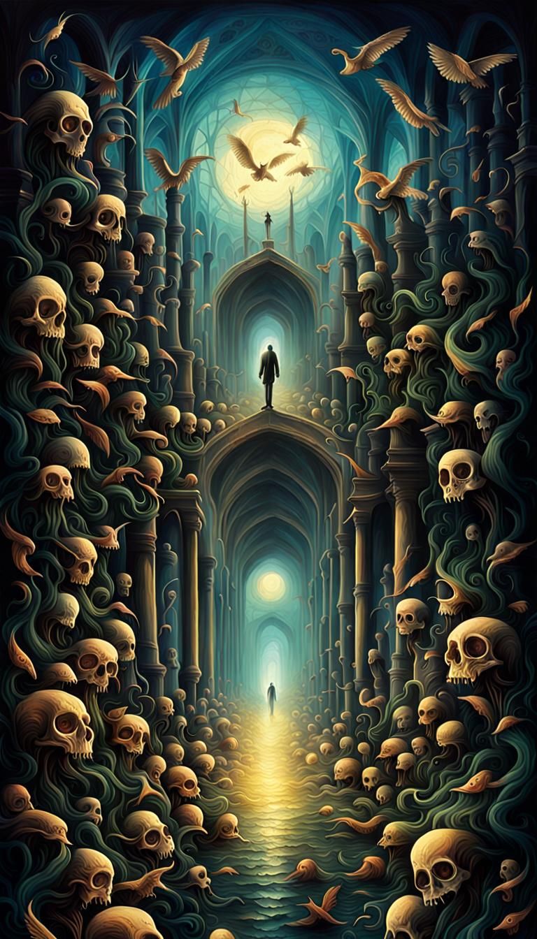 Abstract Macabre Ending in a Mystical Style